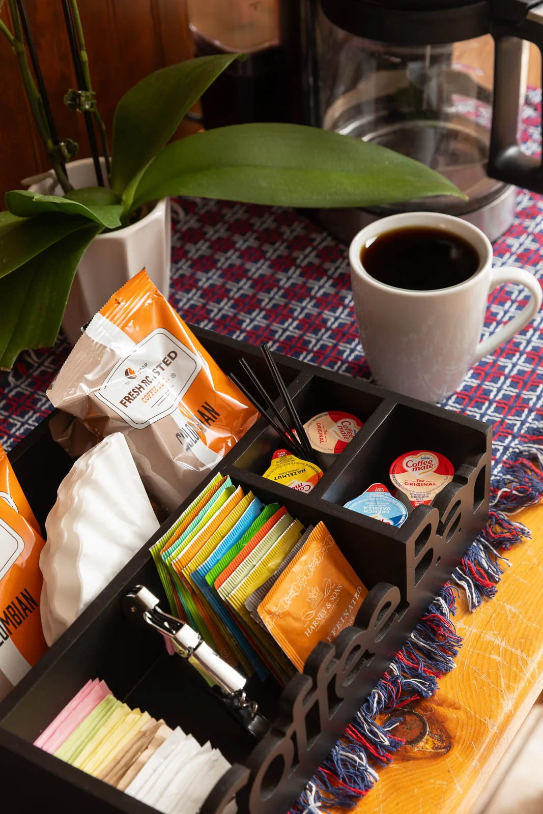 Coffee and guest essentials provided in The House