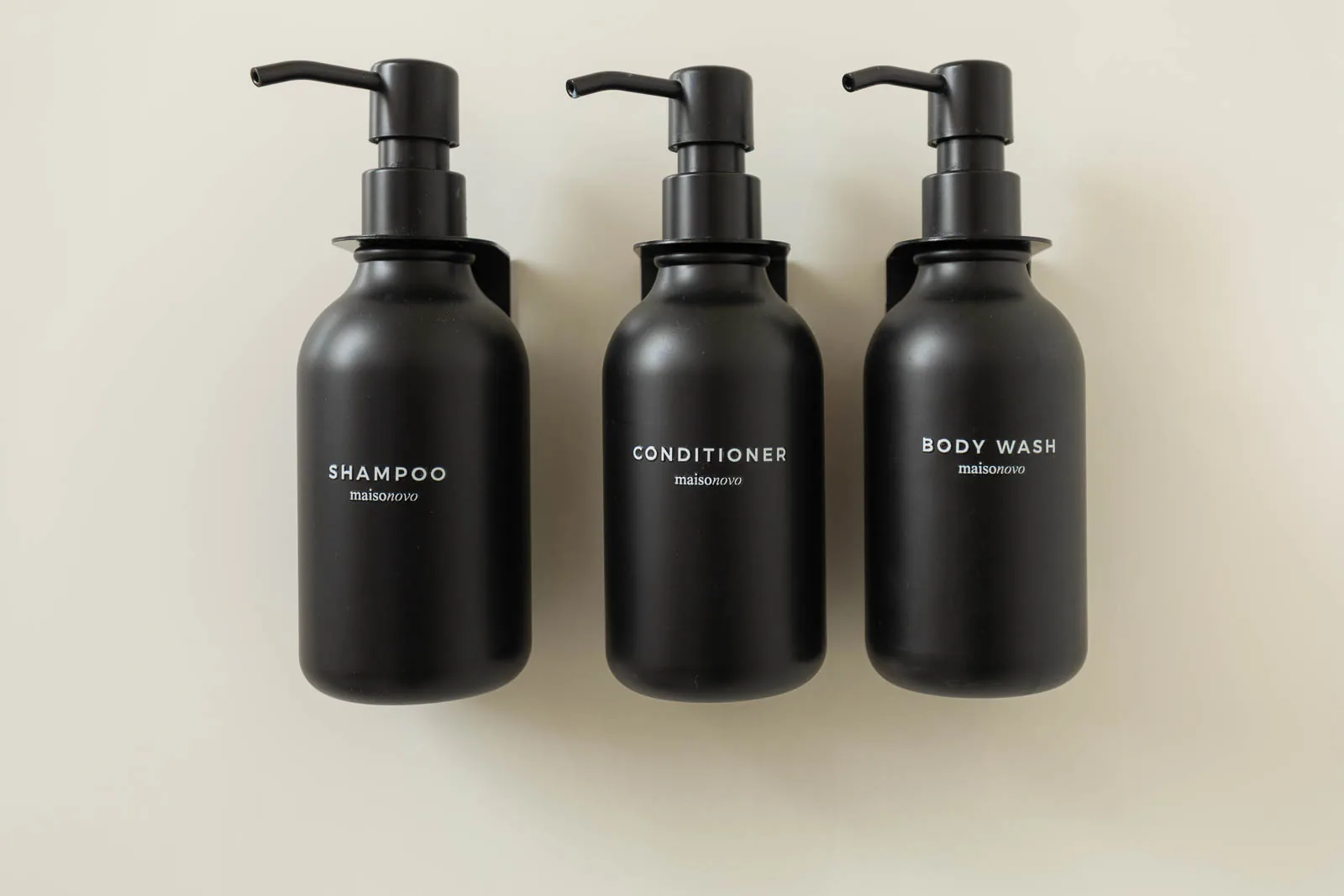 Shampoo, conditioner, and body wash dispensers