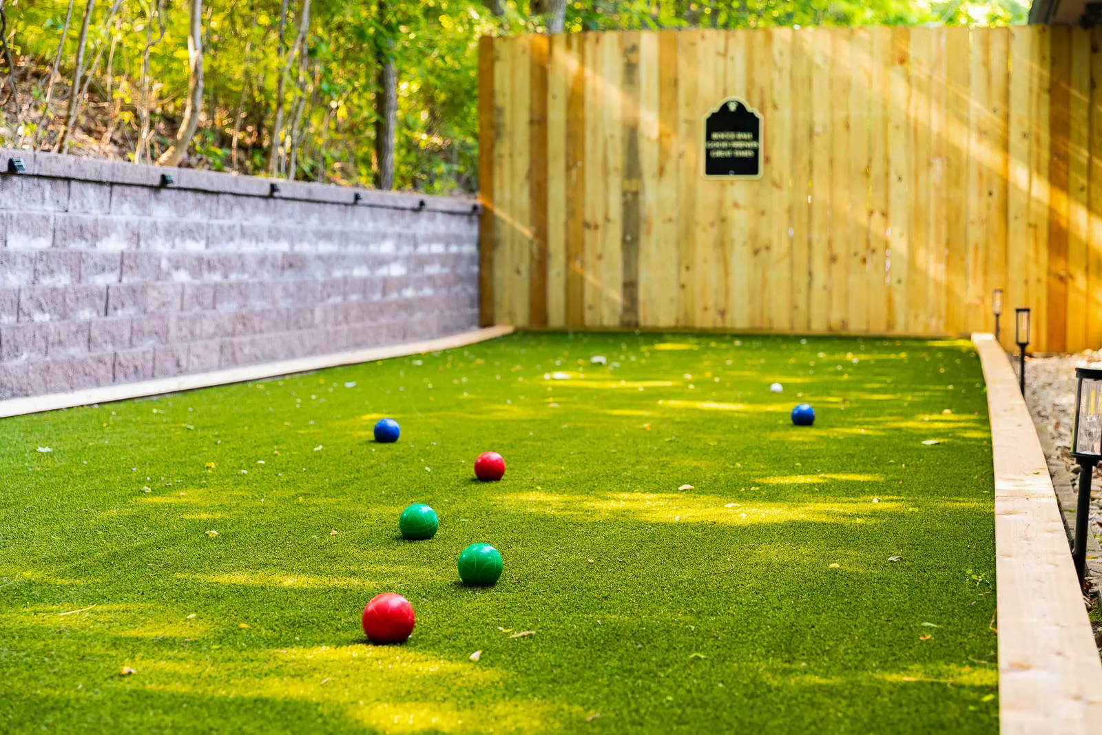 Bocce balls on the court